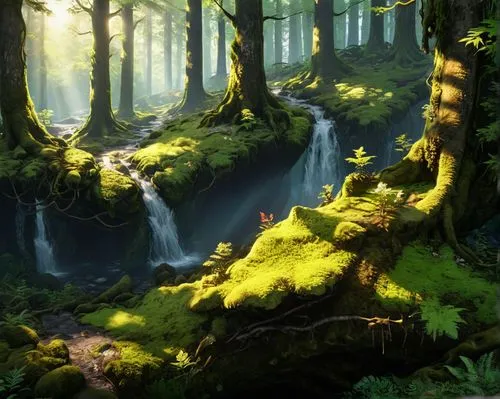 forest landscape,elven forest,forest background,forest glade,fairy forest,forest,coniferous forest,cartoon video game background,green forest,forests,fairytale forest,forest moss,forest floor,fantasy landscape,the forest,cartoon forest,mountain spring,holy forest,fir forest,spruce forest,Unique,Design,Character Design