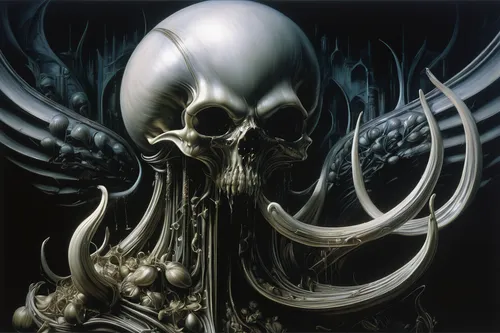 biomechanical,endoskeleton,death angel,scull,skull bones,death head,carcass,death god,skull allover,silver octopus,death's-head,alien warrior,dead earth,phage,skull statue,skull sculpture,head of garlic,horn of amaltheia,spawn,angel of death,Conceptual Art,Sci-Fi,Sci-Fi 02