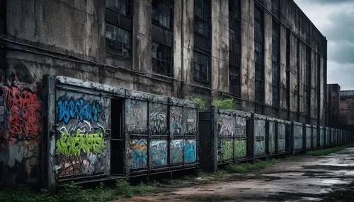 abandoned factory,warehouses,deindustrialization,industrial ruin,brickworks,empty factory,brickyards,old factory,brownfields,dereliction,old factory building,warehouse,derelict,disused,abandoned building,industrial hall,urban landscape,urbex,brownfield,dilapidation,Illustration,Retro,Retro 25