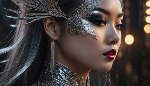 asian costume,taiwanese opera,oriental princess,peking opera,masquerade,fantasy portrait,asian woman,fantasy woman,queen of the night,asian vision,golden mask,the enchantress,venetian mask,oriental girl,inner mongolian beauty,dragon li,geisha,geisha girl,warrior woman,beauty face skin,Photography,General,Fantasy