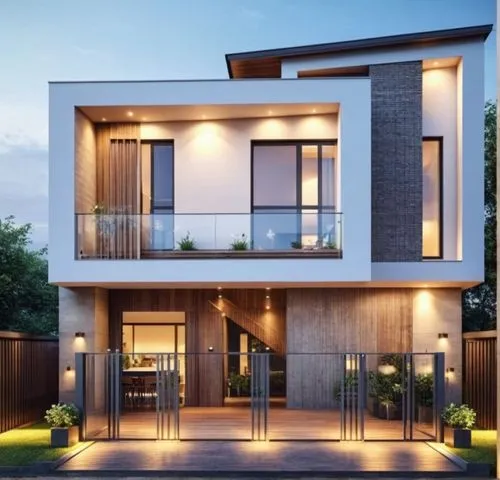 modern house,3d rendering,homebuilding,residential house,two story house,modern architecture,duplexes,smart home,floorplan home,frame house,leedon,block balcony,townhomes,contemporary,smart house,exte