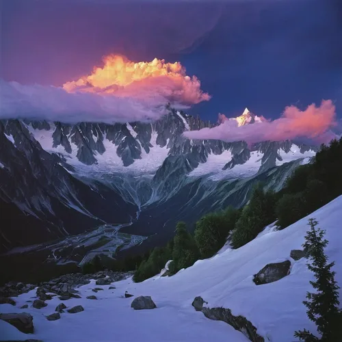 Summer sunset and storm over Chamonix Mont Blanc,japanese alps,grosser aletsch glacier,high alps,alpine sunset,bernese alps,mont blanc,landscape mountains alps,morteratsch glacier,alpine region,mounta