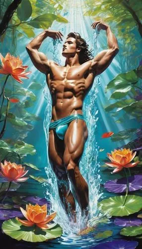 merfolk,mermen,ammerman,merman,fischl,aquaticus,Art,Classical Oil Painting,Classical Oil Painting 02