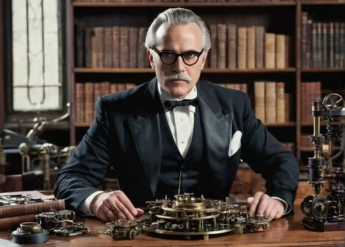 Middle-aged man, Arthur Drexler, director, Department of Architecture and Design, formal attire, black suit, white shirt, black tie, glasses, slicked back hair, serious facial expression, hands claspe