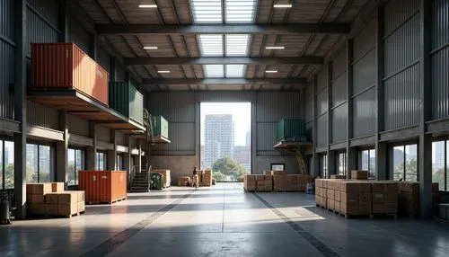 warehouse,warehouses,warehousing,cargo containers,industrial hall,loading dock,lofts,industrial building,shipping containers,empty factory,cargo port,loft,shipping container,dojo,3d rendering,factory hall,revit,render,hangar,offices