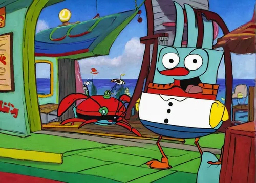 Imagine Eugene Krabs getting his first customer at the Krusty Krab and feeling ecstatic.,plankton,shrimp inspector gadget crayfish,crustacean,american lobster,barnacles,square crab,shrimp inspector ga