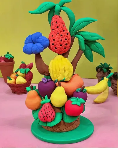 fruit plate,strawberry tree,fruit cups,fruit tree,fruit cup,edible parrots,fruit bowls,marzipan figures,fruit platter,tutti frutti,fruit basket,fruit pie,japanese kuchenbaum,clay animation,basket of fruit,edible fruit,fruit car,frutti di bosco,fruit stands,fruits plants,Unique,3D,Clay