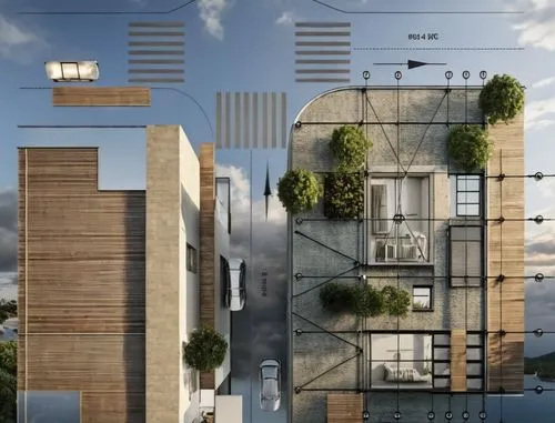 this is an image of a building that has plants in it,sky apartment,mvrdv,europan,multistorey,urban design,multistory,apartment building,arkitekter,immobilier,nanterre,apartment block,an apartment,resi