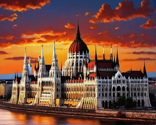 hungarian parliament building,budapest,budahn,fantasy city,reichstadt,fairy tale castle,muenchen,alemania,bavaria,budapesti,regensburg,koln,budaj,hungaria,transylvania,ulm,palace of parliament,gold castle,allemagne,fairytale castle,Conceptual Art,Daily,Daily 33