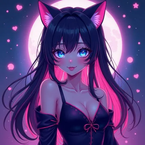 faunus,morgana,cat ears,cheshire,neko,halloween black cat