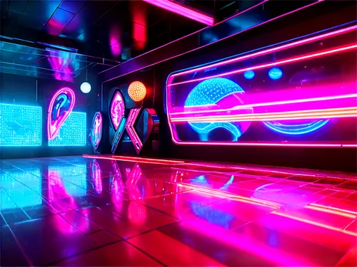 neon arrows,neon light,80's design,neon,neon sign,neon coffee,spaceship interior,dancefloor,tron,neon lights,neon drinks,colored lights,abstract retro,cinema 4d,spaceland,ufo interior,3d render,nightclub,neon cocktails,light track,Illustration,Realistic Fantasy,Realistic Fantasy 38