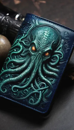 Genuine_Leather_Personalized_Wallet_Card_Holder_For_Men,squid game card,mousepad,kraken,magic grimoire,playmat,deep sea nautilus,octopus,chopping board,cuthulu,cephalopod,nautilus,octopus vector graph