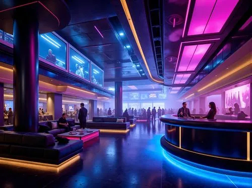 nightclub,spaceship interior,ufo interior,spaceland,neon coffee,retro diner,clubcorp,piano bar,nightclubs,sky space concept,futuristic art museum,neon cocktails,spaceport,neon drinks,cinema strip,skybar,cantina,liquor bar,cybercity,coruscant