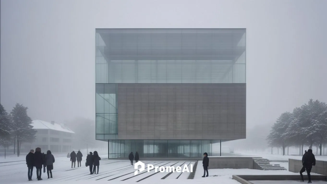 glass facade,futuristic art museum,glass facades,glass building,archidaily,veil fog,autostadt wolfsburg,chancellery,kirrarchitecture,brocken station,frosted glass pane,dense fog,aschaffenburger,foggy 