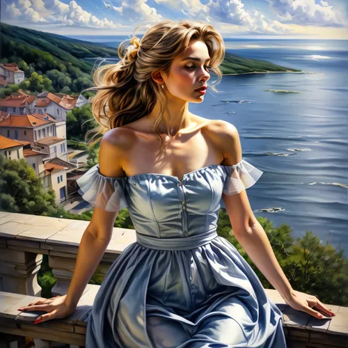 world digital painting,romantic portrait,girl in a long dress,celtic woman,photo painting,girl on the river,italian painter,fantasy picture,girl on the boat,fantasy art,art painting,a girl in a dress,ball gown,evening dress,digital painting,the sea maid,girl on the stairs,fantasy portrait,rapunzel,photoshop manipulation