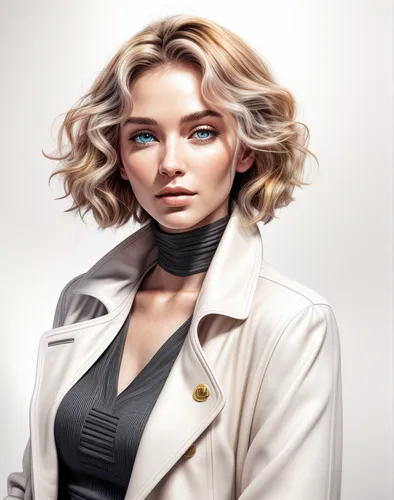 white coat,fashion vector,digital painting,portrait background,world digital painting,female doctor,blonde woman,sci fiction illustration,cg artwork,bolero jacket,colorpoint shorthair,illustrator,fashion illustration,game illustration,wallis day,jacket,coat,custom portrait,marylyn monroe - female,vector girl