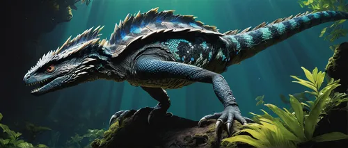 marine reptile,troodon,spinosaurus,real gavial,saurian,iguanidae,landmannahellir,tirannosaurus,cynorhodon,allosaurus,velociraptor,raptor,forest dragon,water creature,painted dragon,whiptail,eastern water dragon,lissotriton,marine iguana,raptor perch,Art,Artistic Painting,Artistic Painting 24