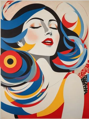 wesselmann,rosenquist,art deco woman,trenaunay,roy lichtenstein,cool pop art,Art,Artistic Painting,Artistic Painting 43