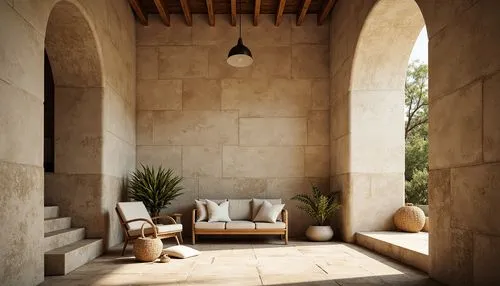 travertine,amanresorts,alcove,masseria,patio,stucco wall,outdoor furniture,patio furniture,moroccan pattern,alcoves,sandstone wall,loggia,cabana,patios,natural stone,concrete ceiling,mahdavi,porch,garden design sydney,entryways