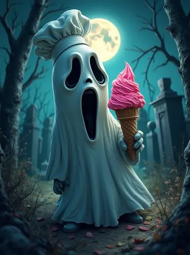 ice cream cone,aglycone,missing ice cream,zombie ice cream,halloween wallpaper,woman with ice-cream