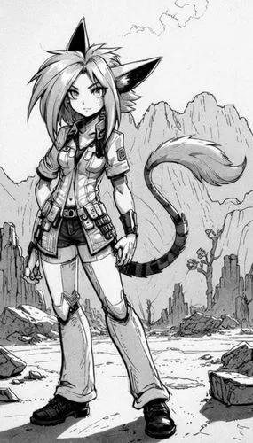 jubei,desert fox,megatokyo,boktai,inuyasha,kokonoe,Design Sketch,Design Sketch,Black and white Comic