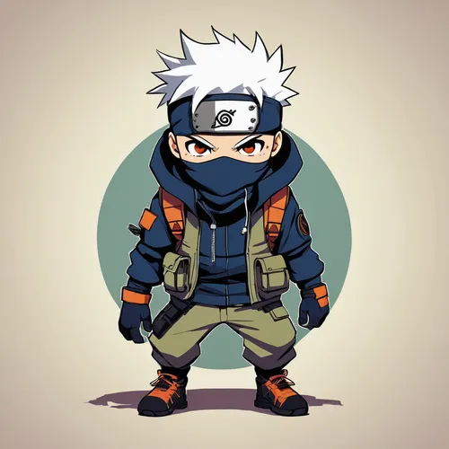 kakashi hatake,naruto,shinobi,cartoon ninja,ninja,ninjas,hinata,ninja star,vector illustration,iaijutsu,2d,vector art,boruto,shinkiari,ninjutsu,nori,vector graphic,sensei,chuka wakame,bandana background,Illustration,Children,Children 04