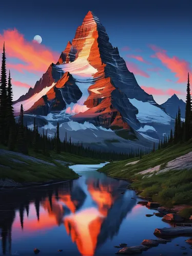 mountain landscape,mountain sunrise,mount robson,mountain scene,mountain peak,cascade mountain,matterhorn,mountain,mountains,landscape background,mountainous landscape,giant mountains,camel peak,eiger,mountain range,high mountains,mountain lake,mountain plateau,mitre peak,fire mountain,Conceptual Art,Sci-Fi,Sci-Fi 12