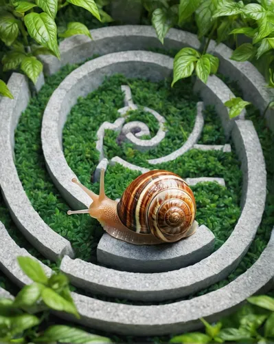 A snail cautiously inches its way through a beautifully decorated garden maze.,garden snail,fibonacci spiral,snail,spiral background,snail shell,fibonacci,snails,escargot,land snail,snails and slugs,n