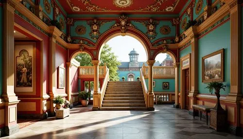 peles castle,peterhof palace,entrance hall,tyntesfield,hall of supreme harmony,foyer,corridor,cliveden,hallway,residenz,broadmoor,hall of nations,frederic church,brodsworth,entranceway,kelvingrove,dunrobin castle,buddhist temple,mountstuart,kunsthistorisches museum