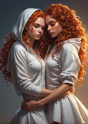 handmaidens,canonesses,maidens,redheads,priestesses,heatherley,maidservants,nurses,rhinemaidens,wlw,two girls,maidservant,sorceresses,deaconesses,garamantes,handmaids,monjas,coriaria,dossi,xanth,Conceptual Art,Fantasy,Fantasy 15