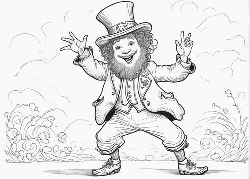 ringmaster,coloring page,magician,hatter,leprechaun,coloring pages kids,coloring pages,uncle sam,hand-drawn illustration,advertising figure,pubg mascot,conductor,stovepipe hat,caricaturist,rabbi,juggler,cartoon doctor,rodeo clown,top hat,the wizard,Illustration,Black and White,Black and White 13