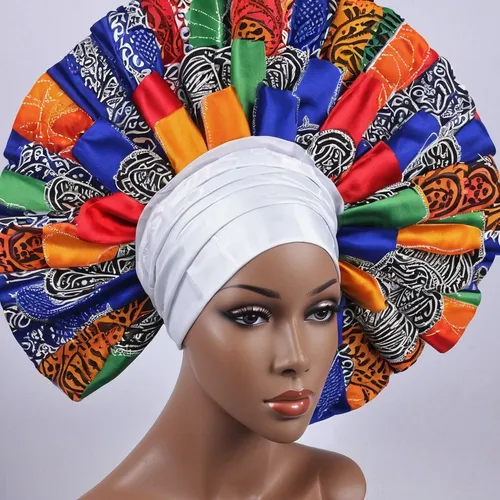 beautiful bonnet,headdress,feather headdress,african art,headpiece,african woman,turban,indian headdress,headscarf,african culture,headwear,african american woman,nigeria woman,the hat of the woman,benin,cameroon,beautiful african american women,bonnet,artificial hair integrations,hair accessories,Illustration,Realistic Fantasy,Realistic Fantasy 21