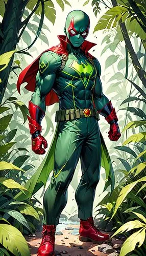 raphael,gorilla soldier,frog man,red green,red and green,patrol,aaa,marvel of peru,monkey soldier,green congo,red hood,ranger,background ivy,forest man,poblano,red turtlehead,grenadier,my hero academia,spinach,avenger hulk hero,Anime,Anime,General