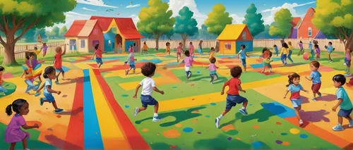 church painting,village festival,khokhloma painting,playing field,village scene,the festival of colors,children's playground,children's background,adventure playground,colorful city,mud village,game illustration,children drawing,escher village,indigenous painting,annual fair,outdoor games,urban park,people walking,multi-sport event,Illustration,Vector,Vector 07