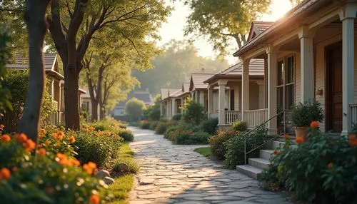 old linden alley,palo alto,townhomes,yountville,kleinburg,bungalows,townhouses,altadena,healdsburg,vineyard road,driveways,tree lined lane,row of houses,tree lined avenue,kifissia,driveway,cottages,tree-lined avenue,walkway,tree lined path,Photography,General,Realistic