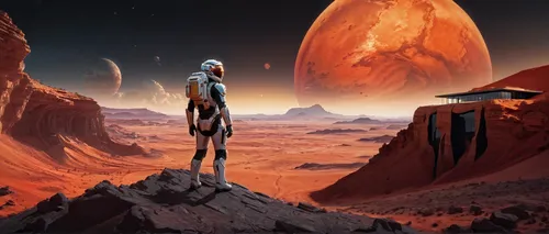 valerian,alien planet,andromeda,red planet,sci fiction illustration,alien world,planet mars,barren,extraterrestrial life,binary system,space art,asterales,exoplanet,sci fi,earth rise,mission to mars,desert planet,terraforming,guards of the canyon,moon valley