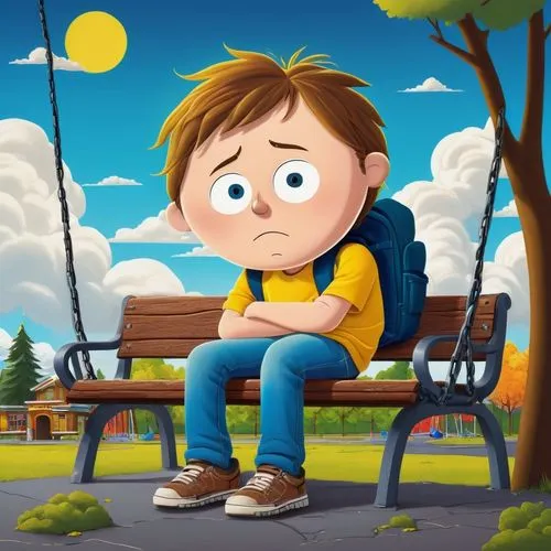 animated cartoon,kids illustration,cute cartoon image,child in park,cute cartoon character,children's background,man on a bench,unhappy child,child crying,child is sitting,lonely child,child with a book,a collection of short stories for children,game illustration,child portrait,cartoon character,peanuts,thinking man,cartoon video game background,animation,Illustration,Vector,Vector 09