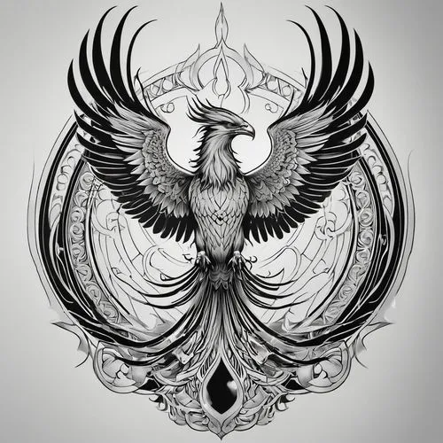 phoenix rooster,garuda,eagle illustration,ornamental bird,imperial eagle,gryphon,winged heart,firebird,crest,eagle drawing,heraldic,eagle,dove of peace,emblem,gray eagle,bird skull,harpy,freemason,eagle head,coat of arms of bird,Photography,General,Realistic