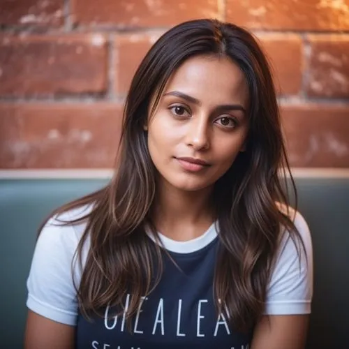 the woman is sitting down looking at the camera,charnvirakul,chebli,soundarya,pragathi,namrata,nalini,Photography,General,Cinematic