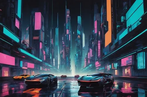 cyberpunk,neon arrows,futuristic landscape,futuristic,cityscape,tokyo city,tokyo,metropolis,shinjuku,3d car wallpaper,electric,would a background,shanghai,urban,cities,colorful city,80s,80's design,city lights,neon,Art,Artistic Painting,Artistic Painting 44