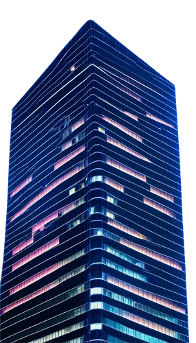 Glowing light, neon lights, cityscape, nighttime, skyscraper, modern architecture, reflective glass, metallic materials, sleek lines, vibrant colors, futuristic atmosphere, low-angle shot, cinematic l