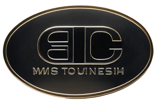 Golden metal circle, Gmc logo, chrome finish, reflective surface, modern design, simple composition, centered, symmetrical, shallow depth of field, soft lighting, 3/4 view, metallic texture, high cont