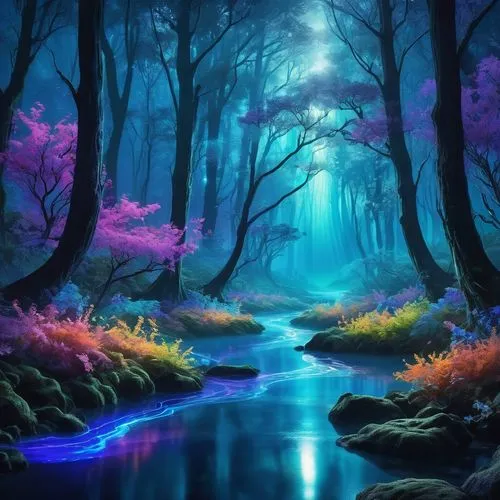 fairy forest,fantasy picture,enchanted forest,fairytale forest,fantasy landscape,fairy world,forest of dreams,elven forest,fairyland,forest landscape,purple landscape,forest glade,fantasy art,forest background,nature wallpaper,3d fantasy,nature background,landscape background,fairy village,mystical,Illustration,Realistic Fantasy,Realistic Fantasy 20