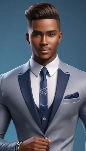 black businessman,african businessman,a black man on a suit,businessman,formal guy,tariq,Unique,3D,3D Character