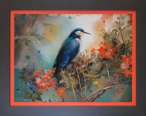 

,bird painting,floral and bird frame,blue birds and blossom,sunbird,old world oriole,kingfisher,bird frame,rosella,magpie,blue parrot,humming-bird,blue bird,toucans,birds blue cut glass,humming bird