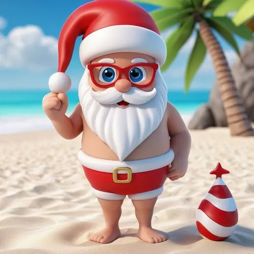 santa claus at beach,christmas on beach,santaji,claus,christmas island,santy,happy holiday,christmas background,christmasbackground,travelocity,roelf,santa claus,st claus,santamans,santa clause,christmas wallpaper,ho ho ho,santa claus hat,santa,christmas santa,Unique,3D,3D Character