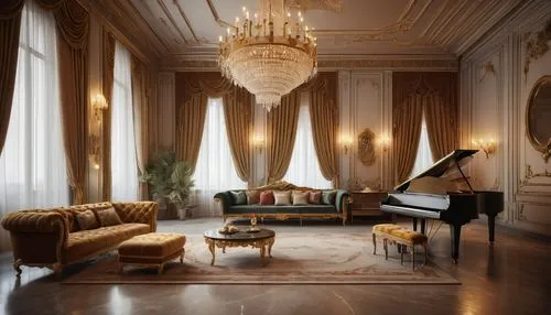 grand piano,steinway,ornate room,steinways,great room,luxury home interior,the piano,livingroom,living room,interior decoration,neoclassical,parlor,sitting room,interior decor,concerto for piano,baccarat,pianoforte,ritzau,opulently,neoclassic,Illustration,Abstract Fantasy,Abstract Fantasy 06