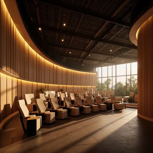 seating area,lecture hall,lobby,lecture room,3d rendering,renderings,movie theater,amanresorts,snohetta,conference room,meeting room,cinema seat,arclight,lounges,antinori,cochere,render,hotel lobby,theater stage,movie theatre