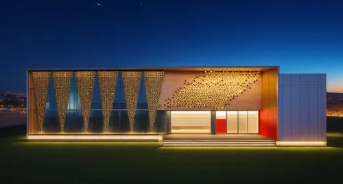 cubic house,glass facade,dunes house,cube house,modern house,contemporary,glass wall,ismaili,siza,modern architecture,frame house,night view of red rose,facade panels,adjaye,archidaily,model house,corten steel,residential house,cladding,metal cladding,Photography,General,Realistic