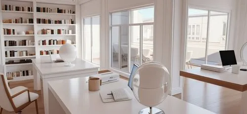 elegant white paint interior walls and columns ,writing desk,modern office,working space,study room,modern room,search interior solutions,reading room,creative office,bookshelves,home office,consultin